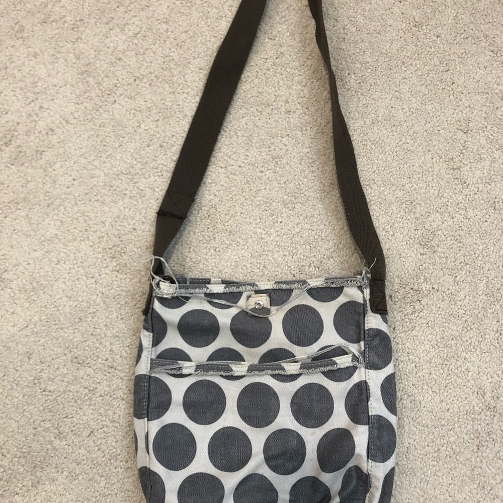 Thirty-One Gray Polka Dot Shoulder Bag